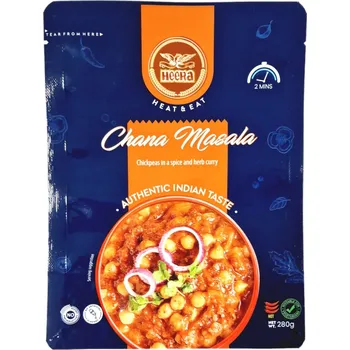 Hotové jídlo Heera Chana Masala 280g – Ready-to-Eat Indické Kari s Cizrnou