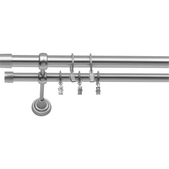 Dvouřadá Garnýž Luna 25/19 mm matný chrom 300 cm