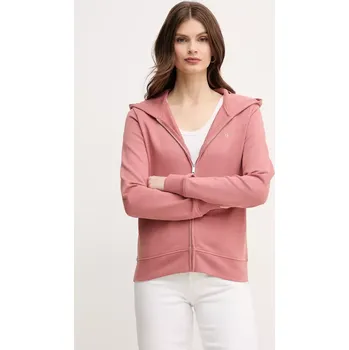 Dámská mikina Bavlněná mikina Calvin Klein dámská, oranžová barva, s kapucí, hladká, K20K208426 32X, vel. XL