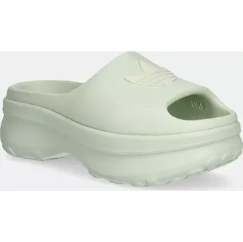 Dámské pantofle Pantofle adidas Originals Adifom Stan Slide W dámské, zelená barva, na platformě, JH7467 07X, EUR 38