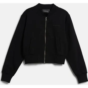 Dámská mikina MIKINA KARL LAGERFELD COMMERCIAL LOGO ZIP UP BLACK