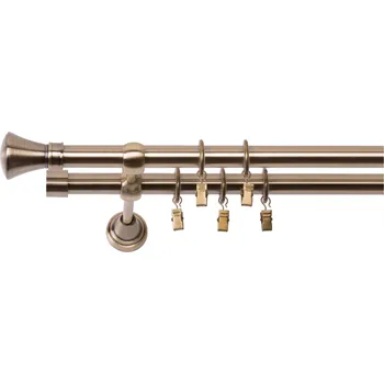 Garnýž Dvouřadá Garnýž Monaco 19/19 mm starožitné zlato 120 cm