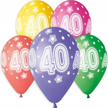 Balónek Balónky Godan číslice 40 33 cm vícebarevné 5 kusů