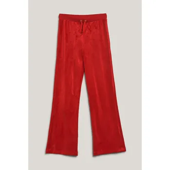 TEPLÁKY GANT STRAIGHT LEG VELOUR PANTS RUBY RED
