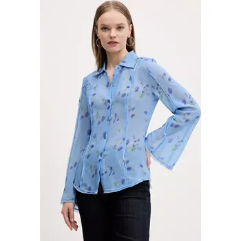 Dámská košile Košile HUGO dámská, modrá barva, regular, s klasickým límcem, 50531573 50X, vel. 38