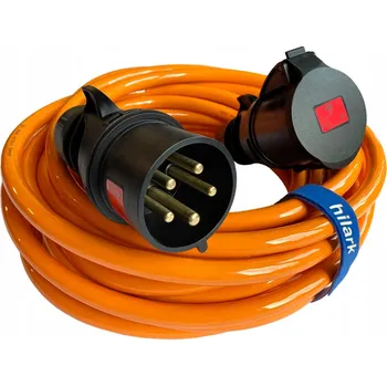 elektrický kabel PRODLUŽOVACÍ KABEL SILOVÝ, 50 m PUR H07BQ-F 5X4 32 A, zástrčka 025-6x POLYURETANOVÝ
