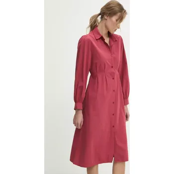 Dámské šaty Bavlněné šaty Answear.LAB červená barva, midi 1334.tos 33X, vel. S