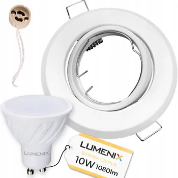 Žárovka SADA Žárovka GU10 10W LED + Stropní Podhledové Svítidlo BÍLÉ KULATÉ