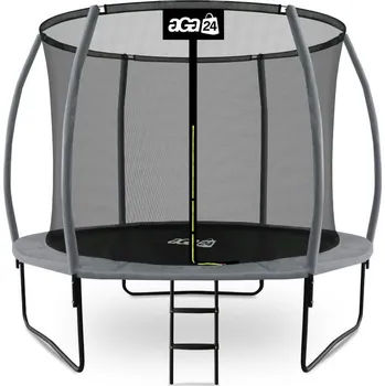 Trampolína Aga SPORT EXCLUSIVE Trampolína 305 cm Šedá + ochranná síť + žebřík + DÁREK + Doprava ZDARMA