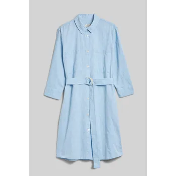 Dámské šaty ŠATY WOOLRICH COTTON LINEN DRESS SEA BREEZE