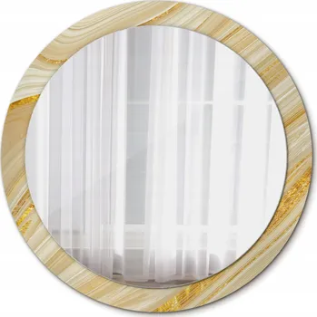 Zrcadlo Kulaté Zrcadlo do Koupelny Zlaté Abstraktní 90 cm