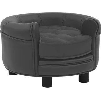 Pelíšek pro psa Pohovka pro psy černá 48 x 48 x 32 cm plyš a umělá kůže