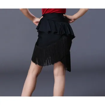 Dívčí sukně Dívčí taneční latino třásňová sukně Serena Černá 150