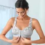 Podprsenka se zapínáním vpředu Calenca, bez kostic modrošedá 105D