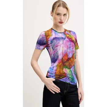 Tričko Desigual YELLOWSTONE fialová barva, 25SWTK89 04X, vel. M