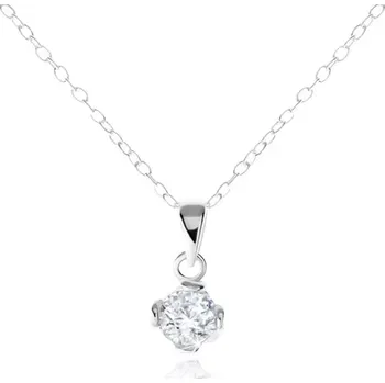 Náhrdelník Náhrdelník ze stříbra 925, kulatý čirý zirkon ve zdobené objímce