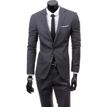 Pánský oblek Společenský pánský oblek MC118 Velikost: L, Barva (Varianta): Sada 2 ks tmavě šedá