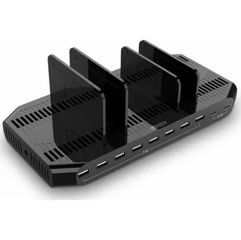 Lindy 120W 10portová USB nabíjecí stanice, 8x USB-A + 2x USB-C
