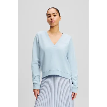 Dámská mikina MIKINA KARL LAGERFELD V-NECK SWEATSHIRT KENTUCKY BLUE