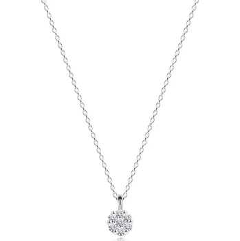 Náhrdelník Náhrdelník z bílého zlata 585 - květina se sedmi čirými diamanty