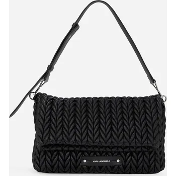 Kabelka KABELKA KARL LAGERFELD K/WEAVE LG SHOULDERBAG BLACK-NICKEL