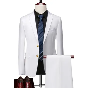Pánský oblek Formální pánský oblek MC123 Velikost: S, Barva (Varianta): 2 knoflíky WHite