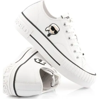 Dámské tenisky TENISKY KARL LAGERFELD KAMPUS MAX NFT TWIN PATCH LO WHITE LTHR