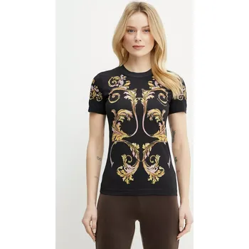 Pánské tričko Bavlněné tričko Versace Jeans Couture černá barva, 78HAH6P8 JS472 78HAH6P8.JS472 99A, vel. S