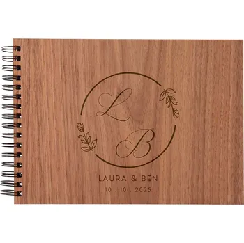 Fotoalbum Dřevěné svatební fotoalbum - kruh Zvolte variantu: Ořech