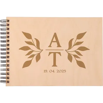 Fotoalbum Dřevěné svatební fotoalbum - iniciály Zvolte variantu: Bříza