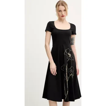 Dámské šaty Šaty Desigual NAPOLES černá barva, midi, 25SWVK09 99X, vel. S