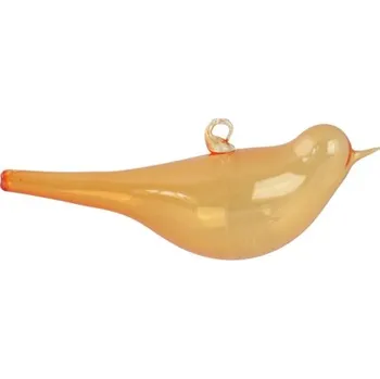 Skleněný ptáček s očkem oranžový