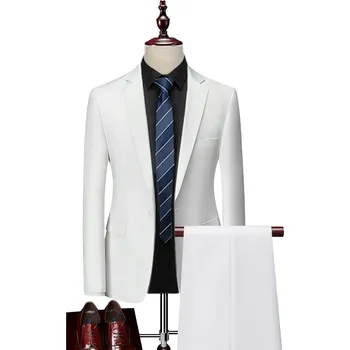 Pánský oblek Plesový pánský oblek MC116 Velikost: XL, Barva (Varianta): Sada 2 ks bílá