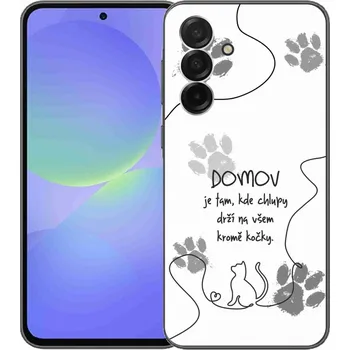 Pouzdro na mobilní telefon Gelový kryt mmCase na Samsung Galaxy A36 5G - kočičí motiv bílé pozadí