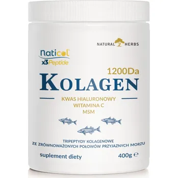 Kloubní výživa Mořský kolagen Natural Herbs prášek 400 g s peptidy, HA, MSM a vitamínem C