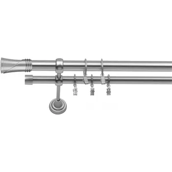 Dvouřadá Garnýž Duncan 25/19 mm matný chrom 280 cm