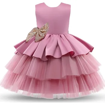 Dívčí šaty Dívčí šaty na ples NJ621 Velikost: 4T, Barva (Varianta): Růžová