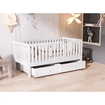 Dětská postýlka Ohrádková postel Lemur 4 se dvěma šuplíky - 90 x 180 cm