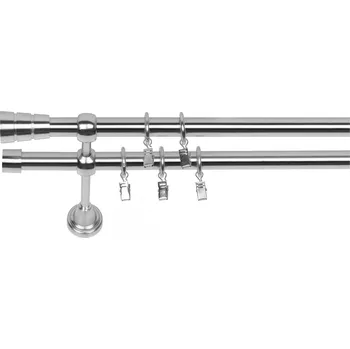 Dekodum Dvouřadá Garnýž Walec Basic 19/19 mm ocelový efekt 280 cm