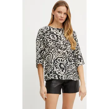 Dámská halenka Hedvábná halenka Weekend Max Mara dámská, černá barva, vzorovaná, 2515111102600 99X, vel. 36