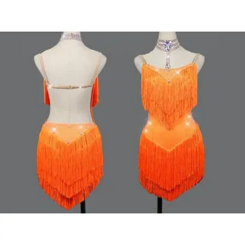 Profesionální taneční šaty Valentina - možnost na míru Oranžová XS