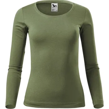 Dámské tričko MALFINI FIT-LS, barva khaki, velikost 2XL