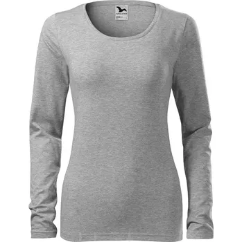 Dámské tričko MALFINI SLIM, barva tmavě šedý melír, velikost S