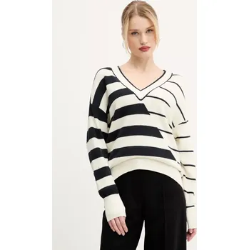 Dámský svetr Bavlněný svetr Desigual ESTOCOLMO dámský, béžová barva, lehký, 25SWJF02 01X, vel. M