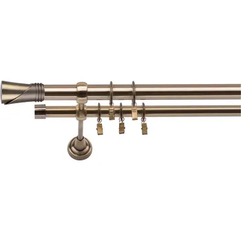 Garnýž Dvouřadá Garnýž Duncan 25/19 mm starožitné zlato 120 cm