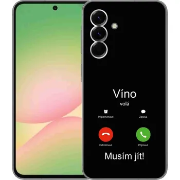 Pouzdro na mobilní telefon Gelový kryt mmCase na Samsung Galaxy A56 5G - víno volá černé pozadí