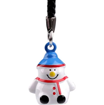 Náramek Přívěsek na klíče rolnička tučňák, panda, smajlík, myš, opice, malé, 9 bílá sněhulák