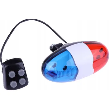 Cyklosvítilna Přední světlo na kolo MiL vícebarevné s LED diodou a zvukem sirény