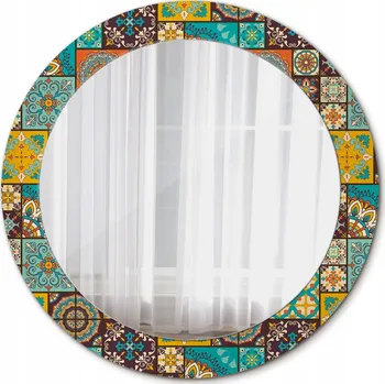 Zrcadlo Zrcadlo závěsné se skleněným rámem, arabský vzor, 70 cm