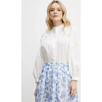 Pánská košile Bavlněná košile Weekend Max Mara bílá barva, regular, 2515111111600 00X, vel. 34